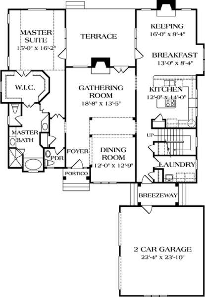 Floorplan 1 for House Plan #3323-00174