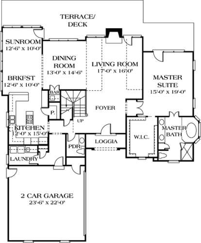 Floorplan 1 for House Plan #3323-00176