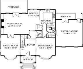 Floorplan 1 for House Plan #3323-00180
