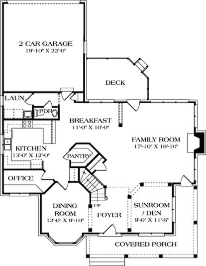 Floorplan 1 for House Plan #3323-00181