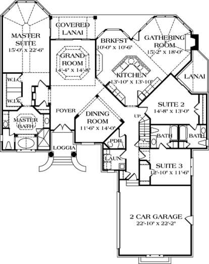 Floorplan 1 for House Plan #3323-00182