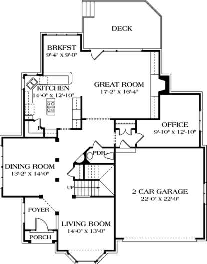 Floorplan 1 for House Plan #3323-00183