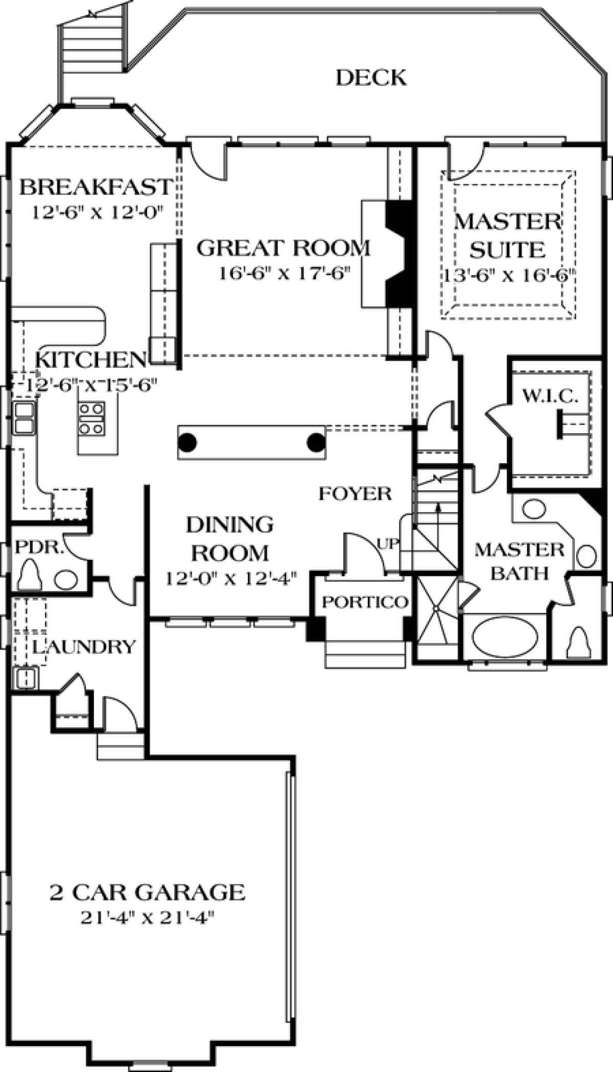 Floorplan 1 for House Plan #3323-00184