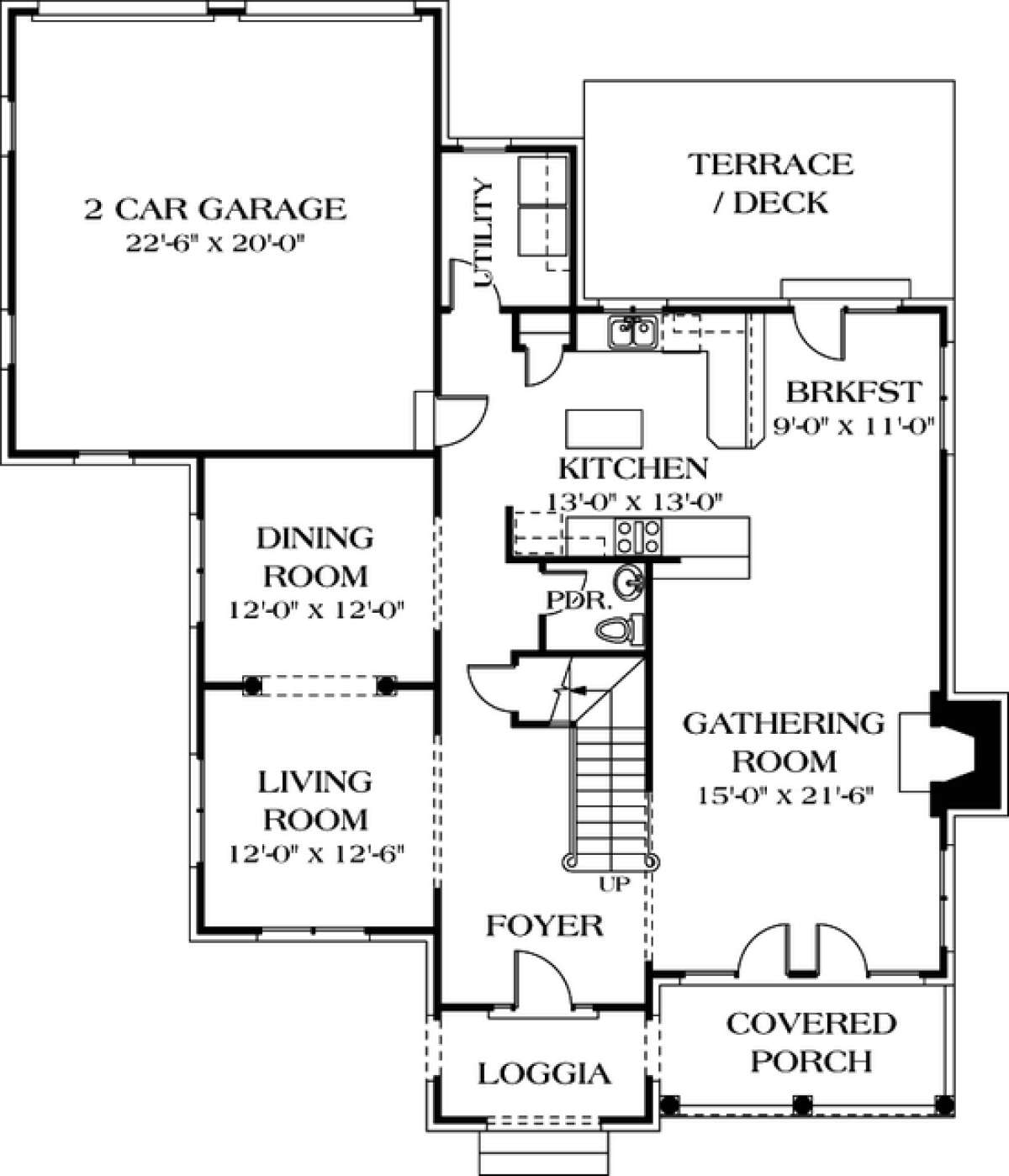 Floorplan 1 for House Plan #3323-00186