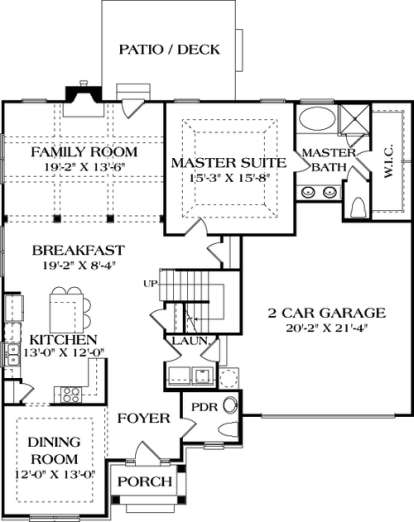 Floorplan 1 for House Plan #3323-00191