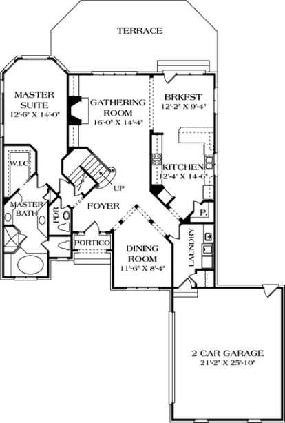Floorplan 1 for House Plan #3323-00193