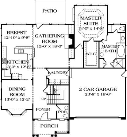 Floorplan 1 for House Plan #3323-00195