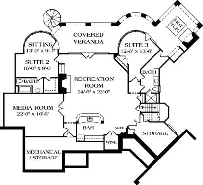 Floorplan 1 for House Plan #3323-00198