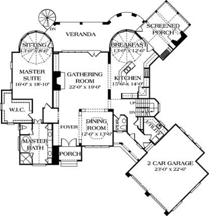 Floorplan 2 for House Plan #3323-00198