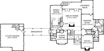 Floorplan 1 for House Plan #3323-00200