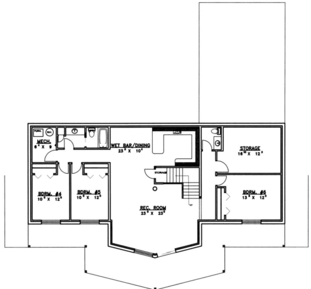 Basement Floor for House Plan #039-00038