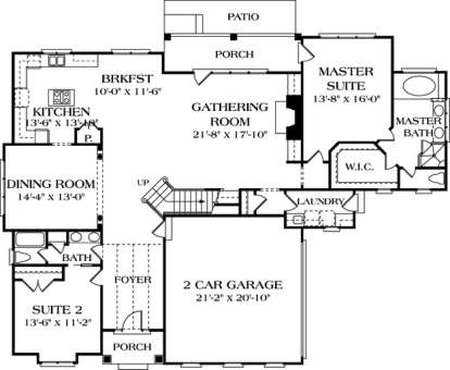 Floorplan 1 for House Plan #3323-00206