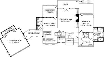 Floorplan 2 for House Plan #3323-00208