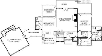 Floorplan 2 for House Plan #3323-00208