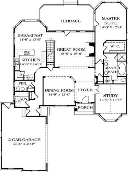 Floorplan 1 for House Plan #3323-00209