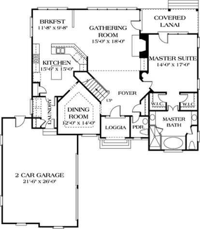 Floorplan 1 for House Plan #3323-00212