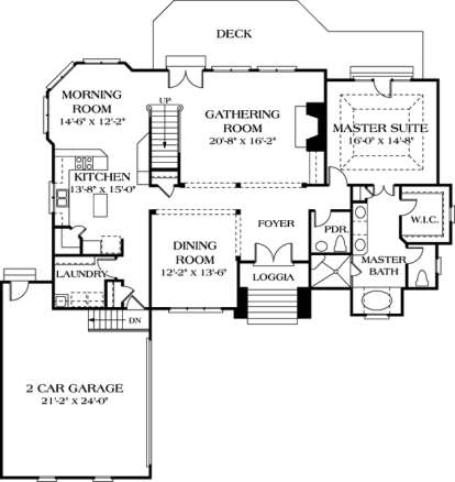Floorplan 1 for House Plan #3323-00216
