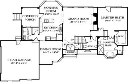 Floorplan 1 for House Plan #3323-00218
