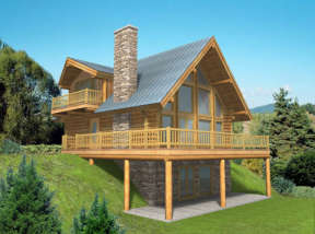Log House Plan #039-00040 Elevation Photo