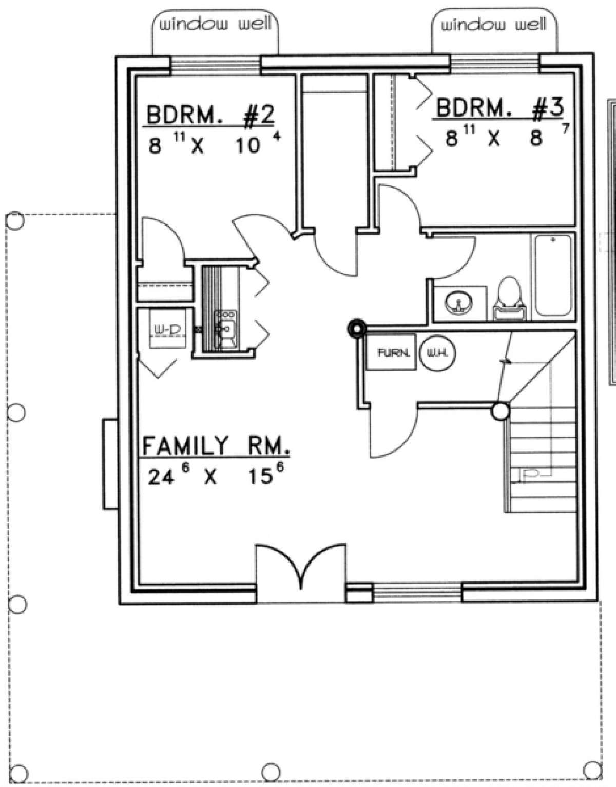 Basement Floor for House Plan #039-00040