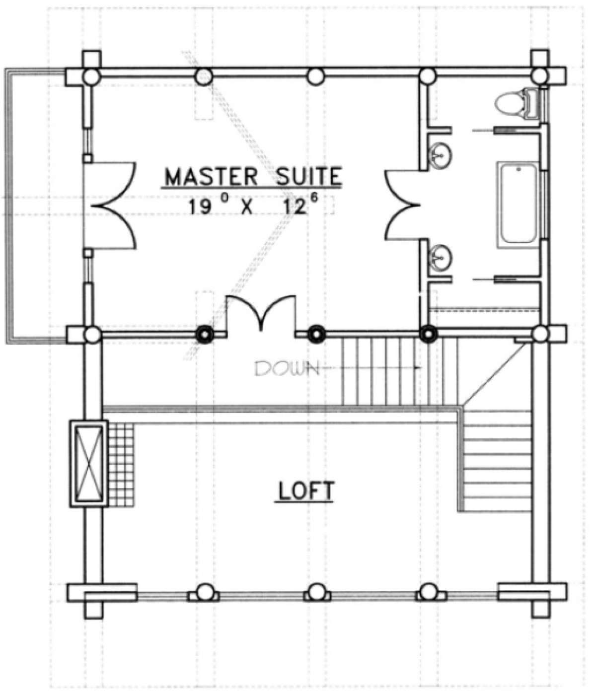 Log Plan - 1,227 Square Feet, 3 Bedrooms, 3 Bathrooms | Floor Plan  #039-00040 | America's Best House Plans, image size:1200x1398