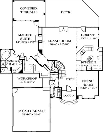 Floorplan 1 for House Plan #3323-00222