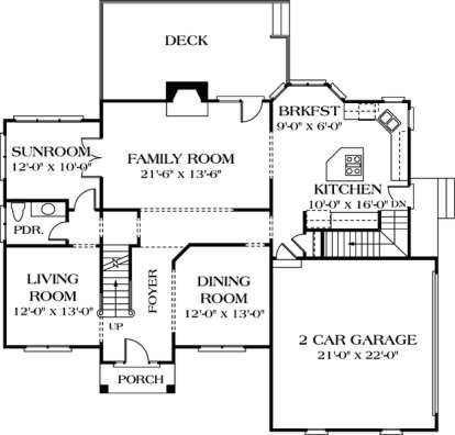 Floorplan 1 for House Plan #3323-00225