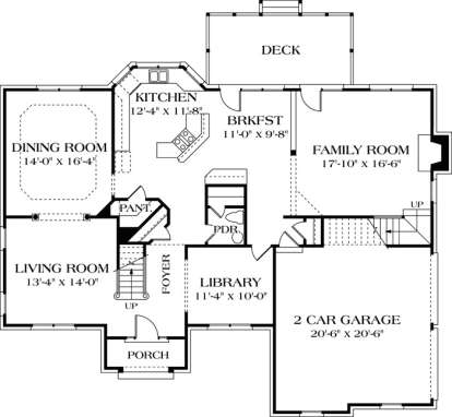 Floorplan 1 for House Plan #3323-00227