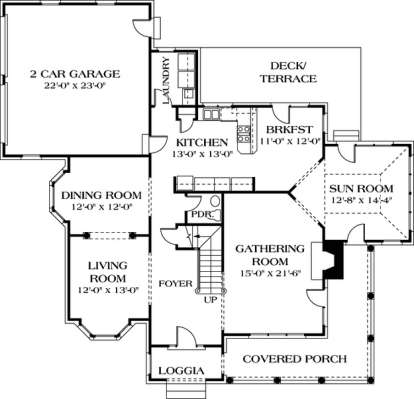 Floorplan 1 for House Plan #3323-00230