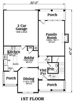 Main Floor for House Plan #009-00109