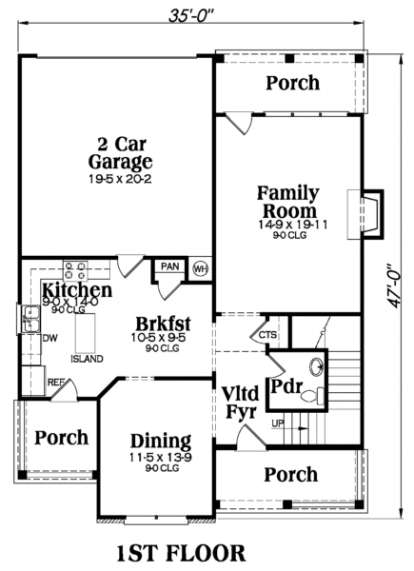 Main Floor for House Plan #009-00109