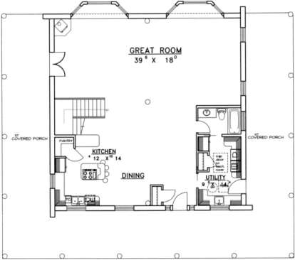 First Floor for House Plan #039-00041