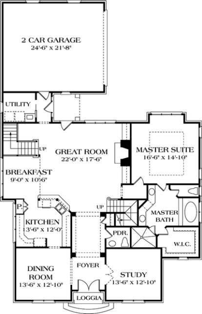 Floorplan 1 for House Plan #3323-00237