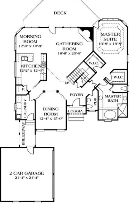 Floorplan 1 for House Plan #3323-00238