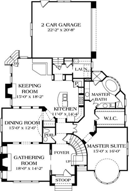 Floorplan 1 for House Plan #3323-00239