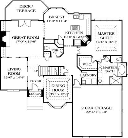 Floorplan 1 for House Plan #3323-00240
