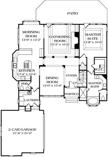 Floorplan 1 for House Plan #3323-00249
