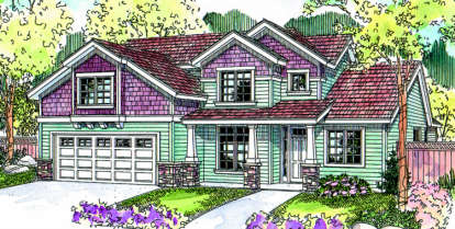 Craftsman House Plan #035-00358 Elevation Photo