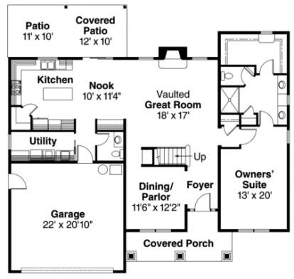 Floorplan 1 for House Plan #035-00358