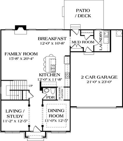 Floorplan 1 for House Plan #3323-00253