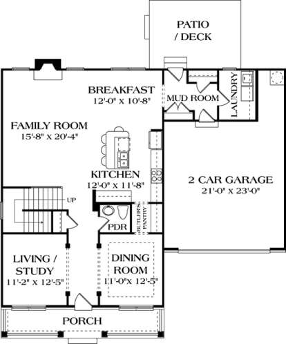 Floorplan 1 for House Plan #3323-00255