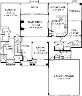 Floorplan 1 for House Plan #3323-00257