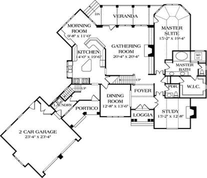 Floorplan 1 for House Plan #3323-00258