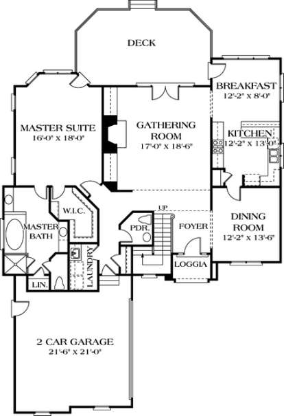 Floorplan 1 for House Plan #3323-00259