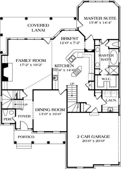 Floorplan 1 for House Plan #3323-00263