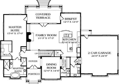 Floorplan 1 for House Plan #3323-00270