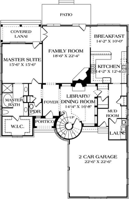 Floorplan 1 for House Plan #3323-00273