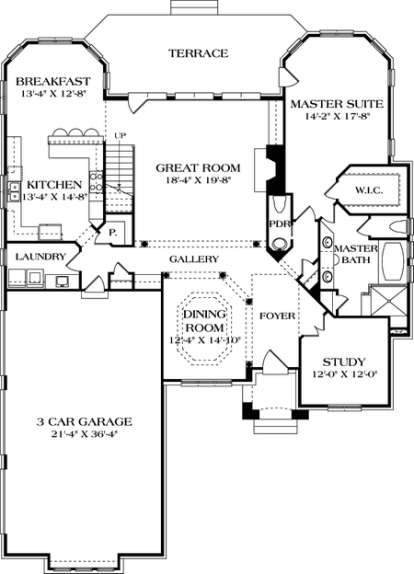 Floorplan 1 for House Plan #3323-00278