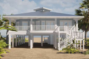 Coastal House Plan #028-00057 Elevation Photo