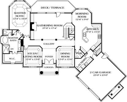 Floorplan 1 for House Plan #3323-00281